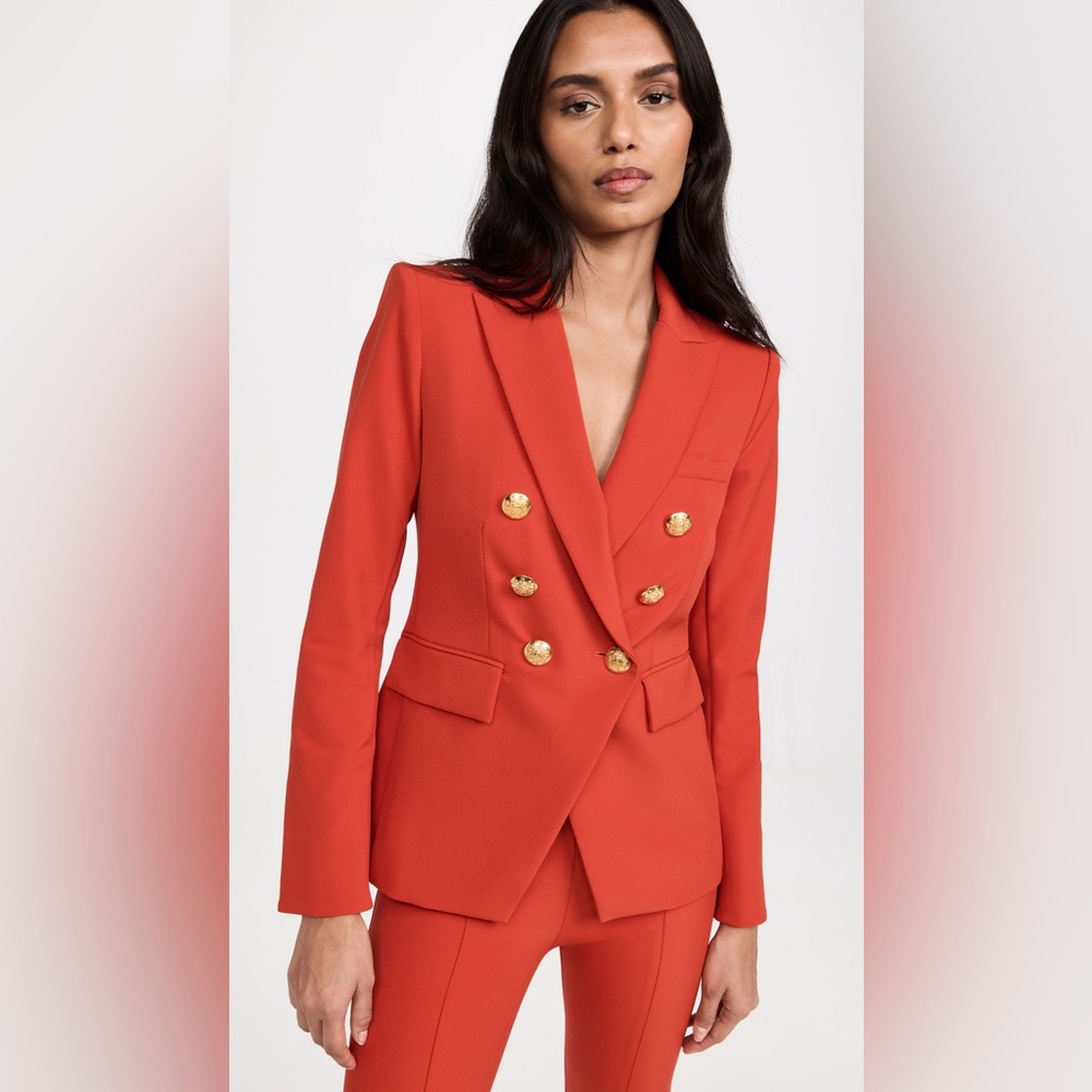 Veronica Beard Miller Dickey Jacket in Flame Red